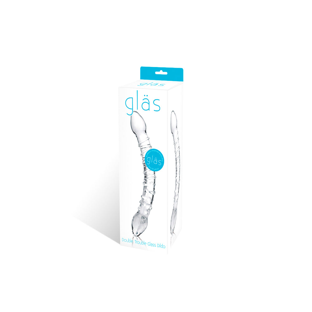 Glas Double Trouble Textured Glass Dildo