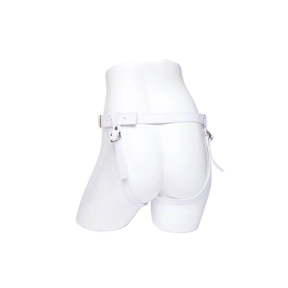 Aslan Leather Luxe White Jaguar Double Thigh Strap Harness