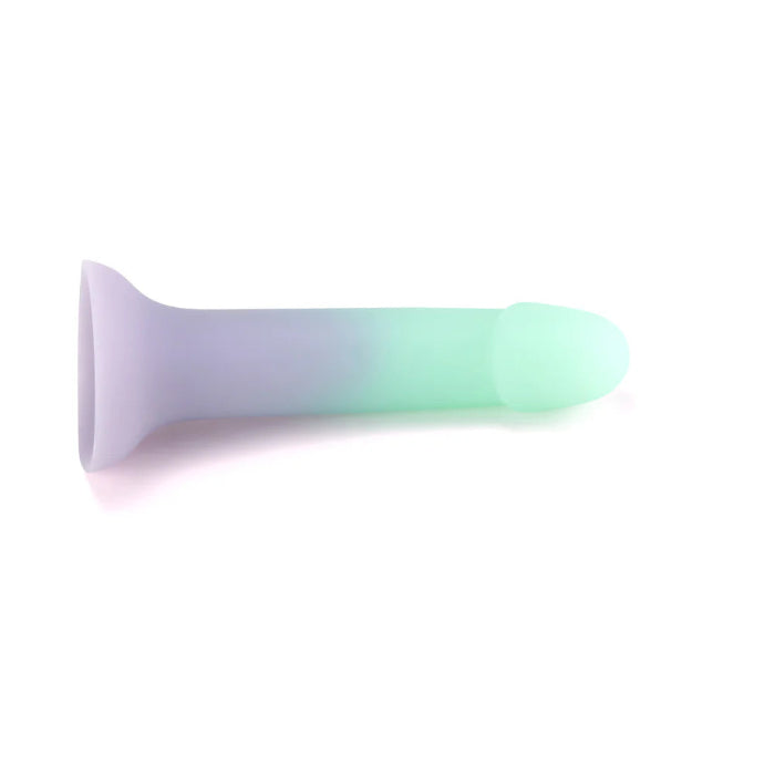Adam & Eve Ombre Curve Liquid Silicone Harnessable Dildo With Suction Cup