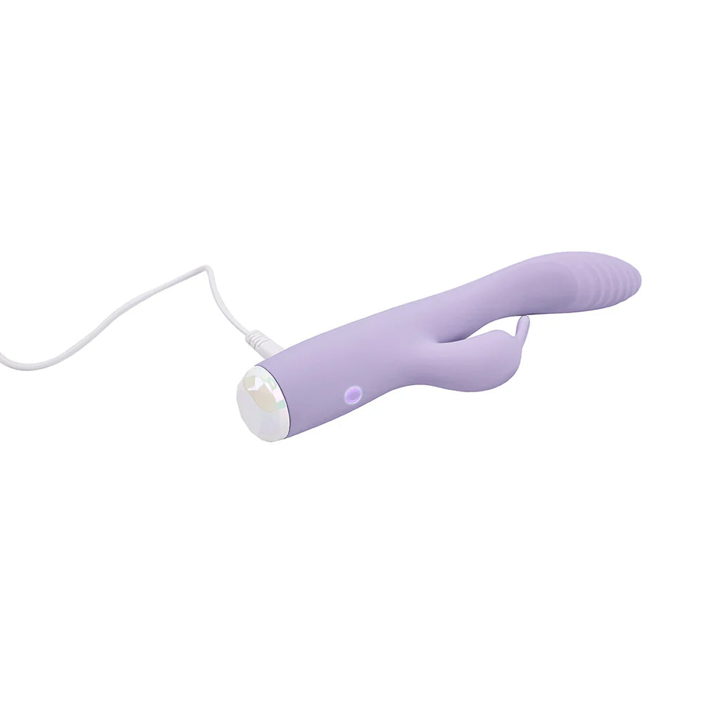 Adam & Eve Slim Lady Rechargeable Silicone Dual Stimulator with Fluttery External Stimulator