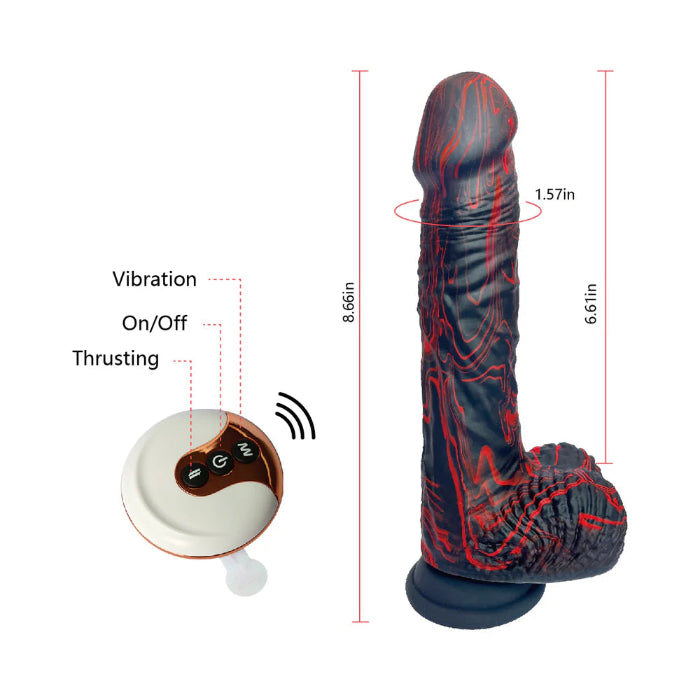 Adam & Eve The Bedrocker Rechargeable Silicone Remote Control Thrusting Dildo with Suction Cup