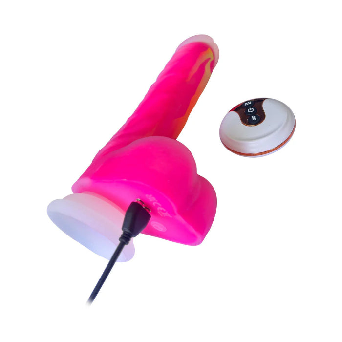 Adam & Eve The Squiggler Dual Density Rechargeable Silicone Remote Control Gyrating Dildo with Suction Cup
