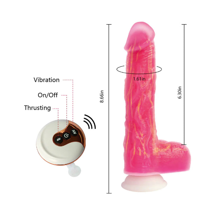 Adam & Eve The Squiggler Dual Density Rechargeable Silicone Remote Control Gyrating Dildo with Suction Cup