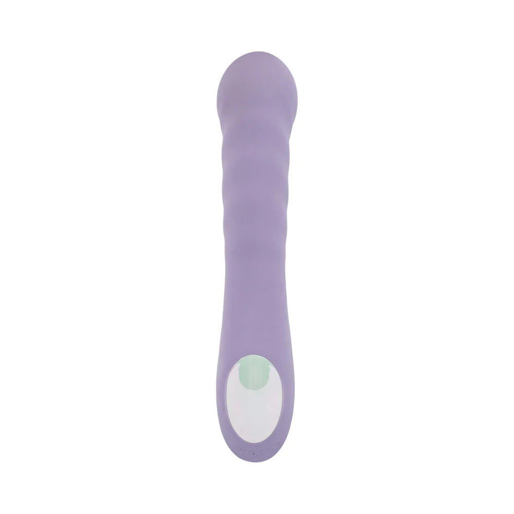 Adam & Eve Violet Vixen Rechargeable Silicone Dual Stimulator with Textured Curved Shaft