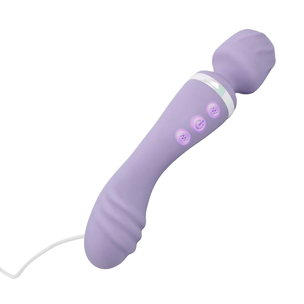 Adam & Eve Wand & Done Silicone Dual-Ended Cordless Wand and Curved G-Spot Massager