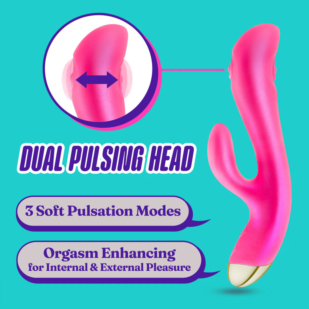 Aria Pleasin' AF Rechargeable Pulsating Shaft Dual Stimulating Rabbit Style Vibrator