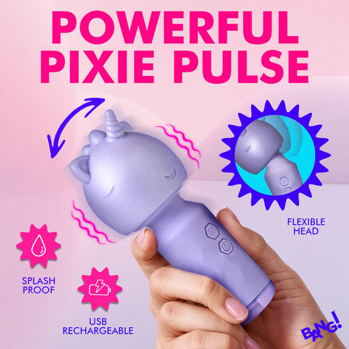 BANG! Unicorn Rechargeable Silicone Mini Wand Vibrator With Removable Unicorn Sleeve