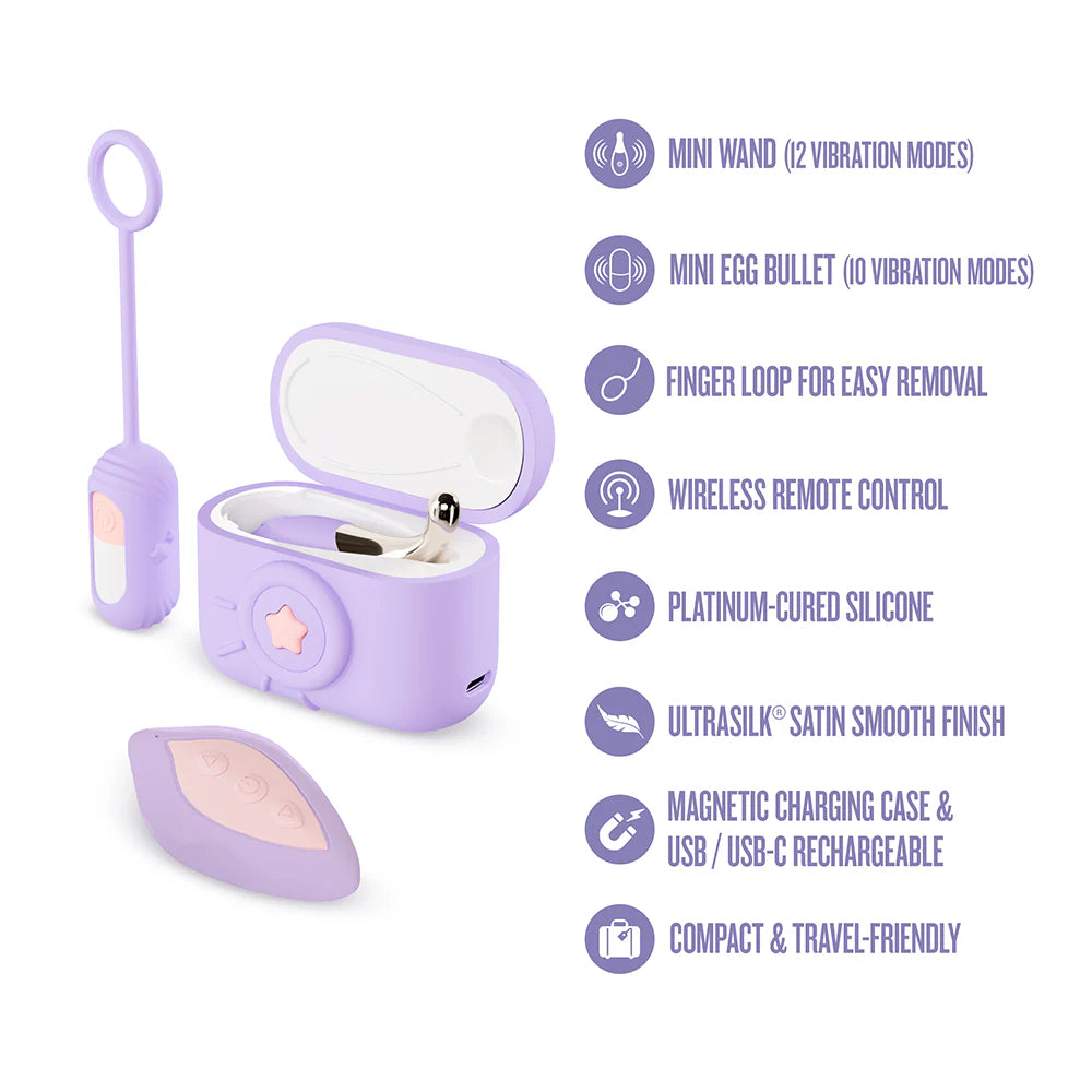 Blush Play With Me Snapstar Rechargeable Remote-Controlled Vibrator Set With Storage Case