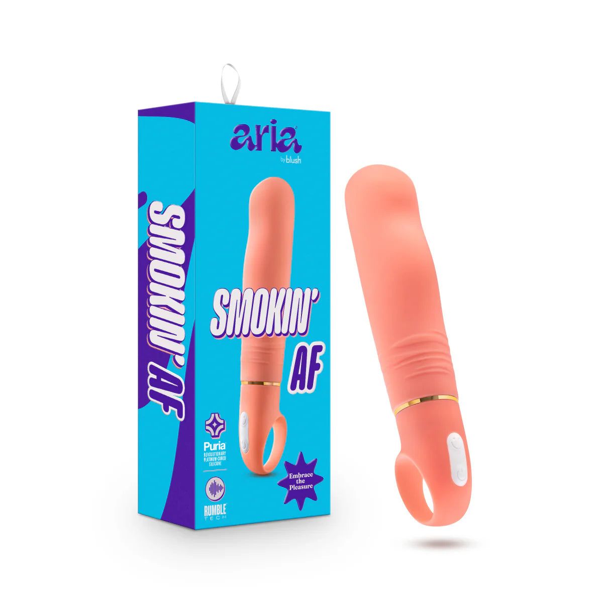 Blush Aria Smokin AF Rumbly Silicone Vibrator With Loop Handle