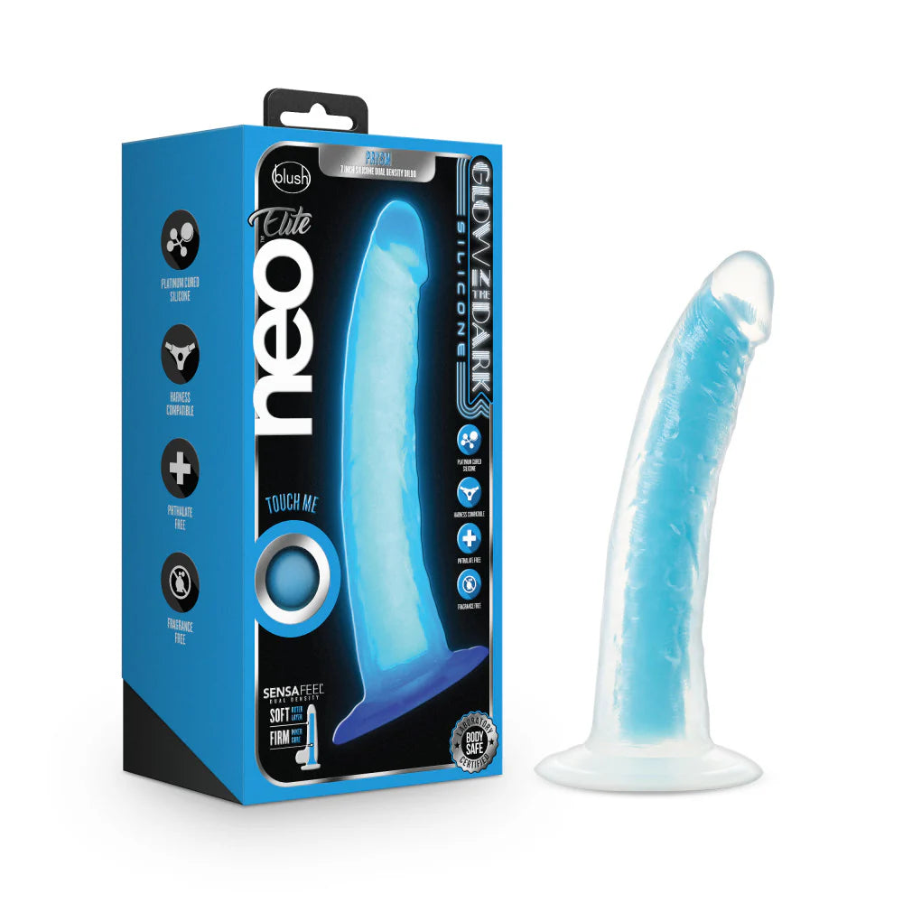 Blush Neo Elite Glow-in-the-Dark Prysm 7.5 Inch Silicone Dildo