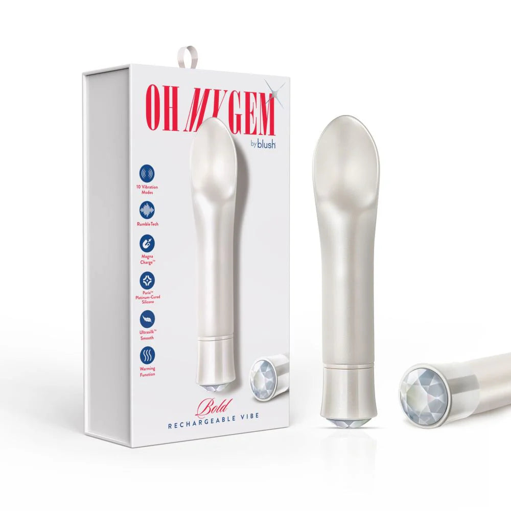 Blush Oh My Gem Bold Rechargeable Warming Silicone Scooped Tongue Vibrator