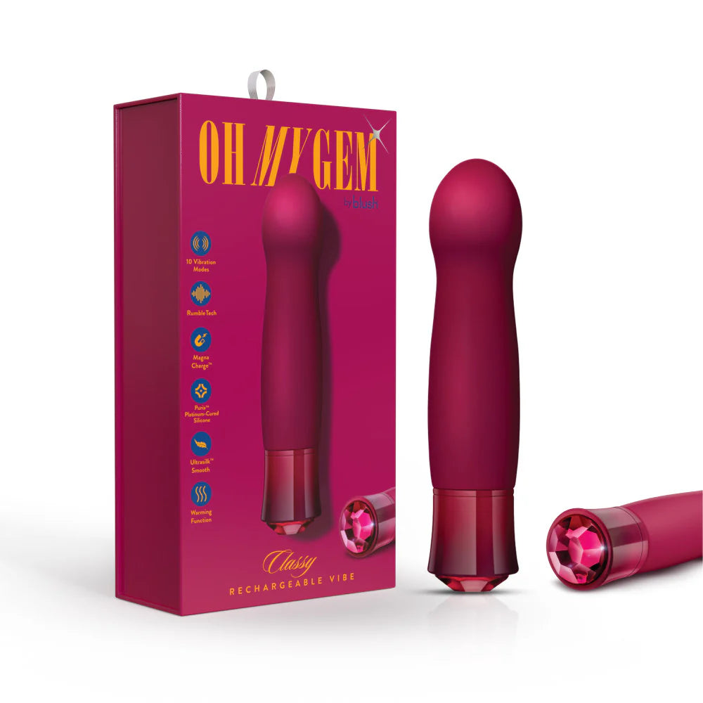 Blush Oh My Gem Classy Rechargeable Warming Silicone Curved G-Spot Vibrator