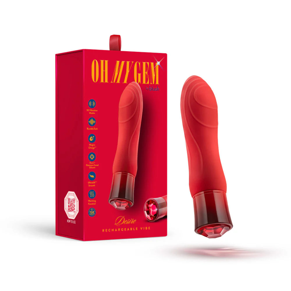 Blush Oh My Gem Desire Ruby Rechargeable Warming Silicone Rounded G-Spot Vibrator