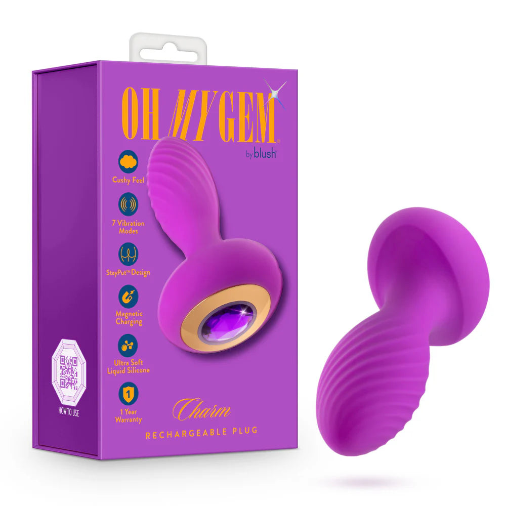 Blush Oh My Gem Rechargeable Vibrating Glowing Amethyst Plug