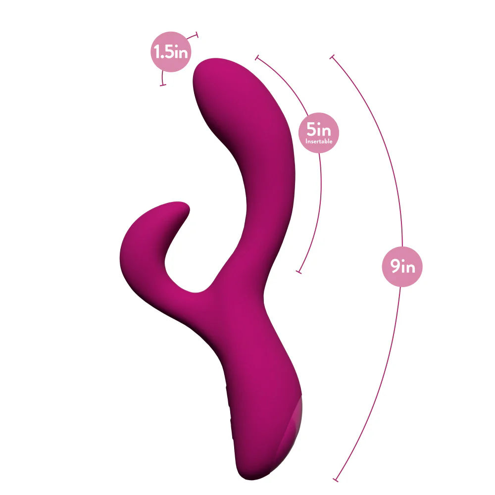Blush Quinn Curved Warming Rabbit Style Vibrator