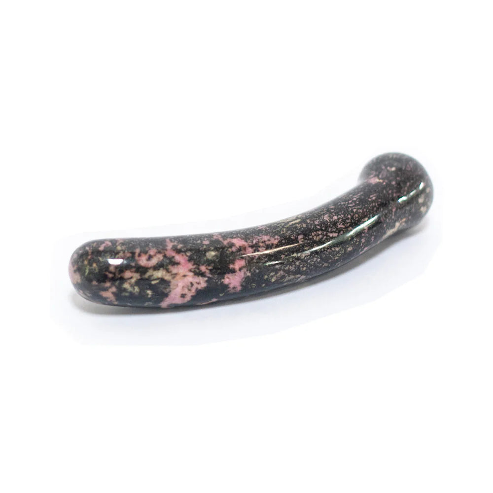 Chakrubs Anahata Curve Rhodonite Wand with Bulbous End