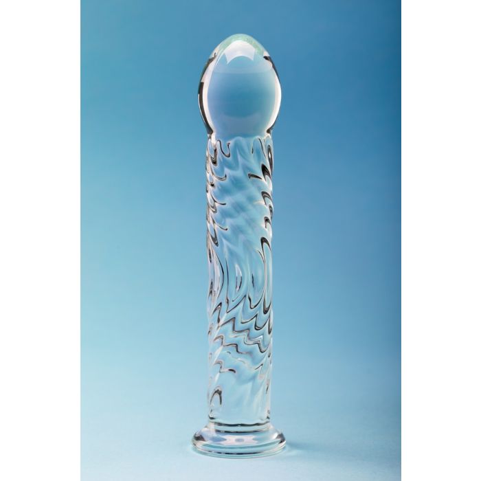 Clarity Seraphic Ripple Textured Glass Dildo
