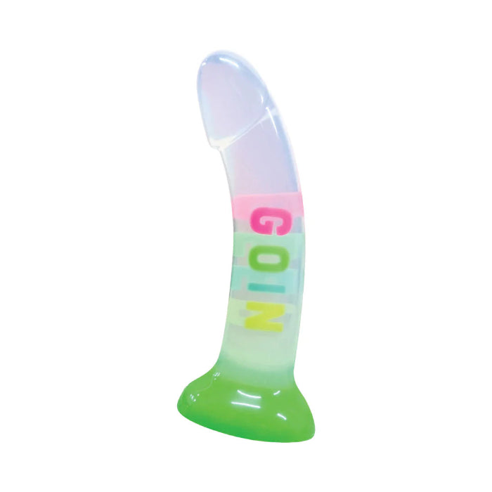 Cotton Candy Dirty Talk Goin' Deep Print Harnessable Silicone Dildo With Suction Cup
