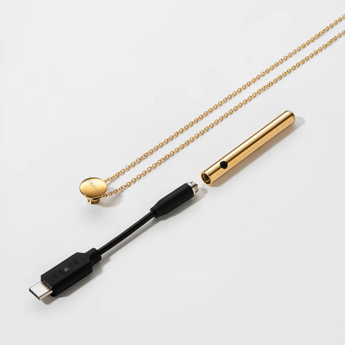 Crave Vesper Mini Rechargeable Waterproof Vibrator Necklace Gold