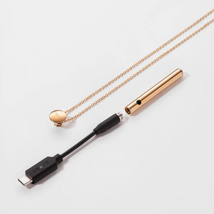 Crave Vesper Mini Rechargeable Waterproof Vibrator Necklace Rose Gold