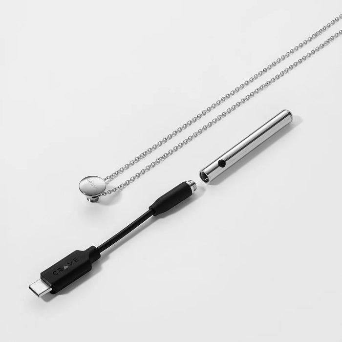 Crave Vesper Mini Rechargeable Waterproof Vibrator Necklace Silver