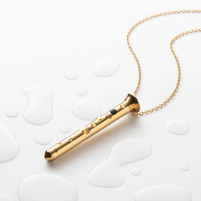 Crave Vesper Mini Rechargeable Waterproof Vibrator Necklace Gold