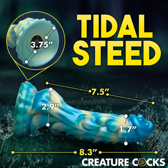 Creature Cocks Cocks Sea Stallion Vibrating Remote Control Textured Fantasy Shaped Harnessable Silicone Dildo With Suction Cup