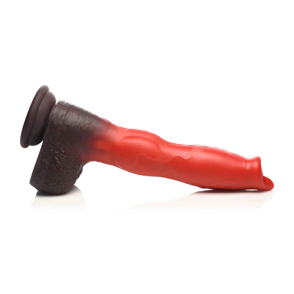 Creature Cocks Hell Hound Remote Control Thrusting And Vibrating Silicone Fantasy Shaped Harnessable Dildo With Suction Cup
