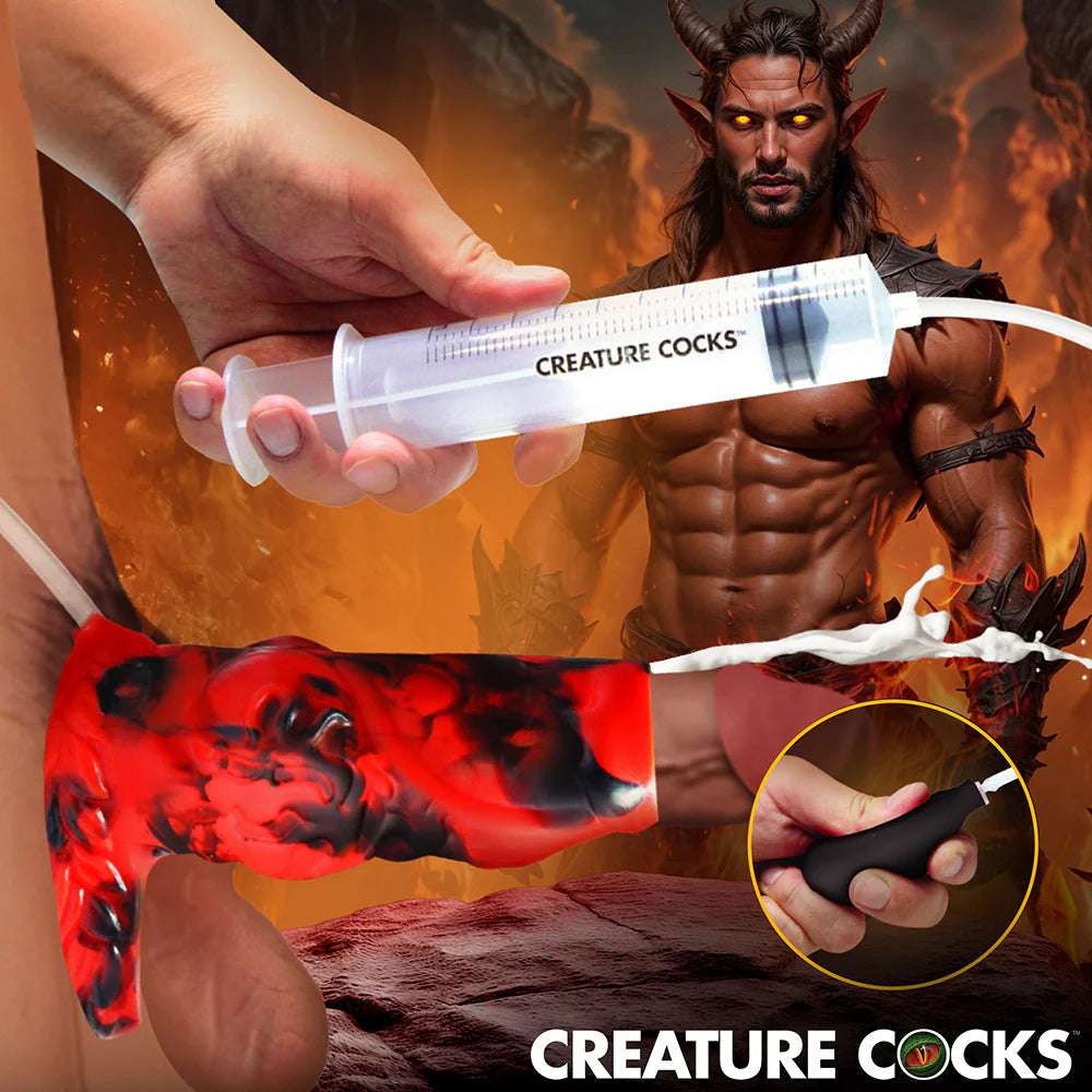 Creature Cocks Hell Hound Squirting Fantasy Shaped Silicone Wearable Penis Enhancer