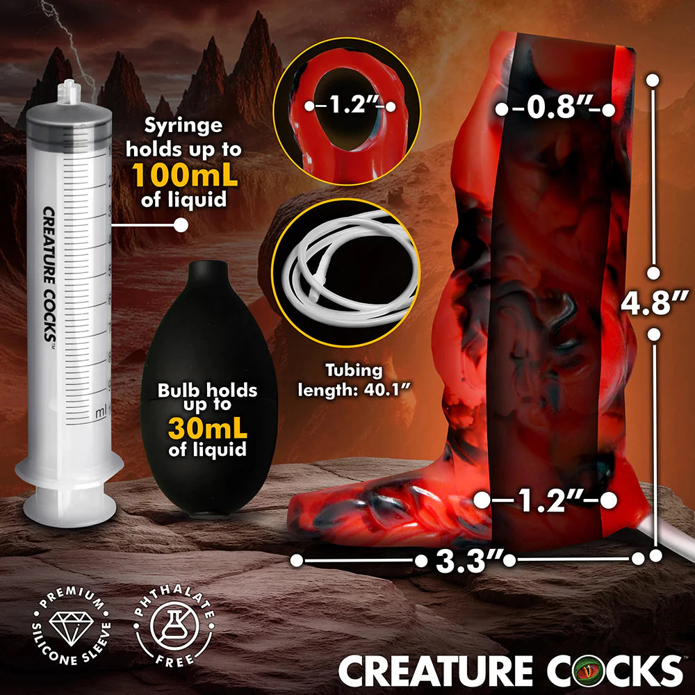 Creature Cocks Hell Hound Squirting Fantasy Shaped Silicone Wearable Penis Enhancer