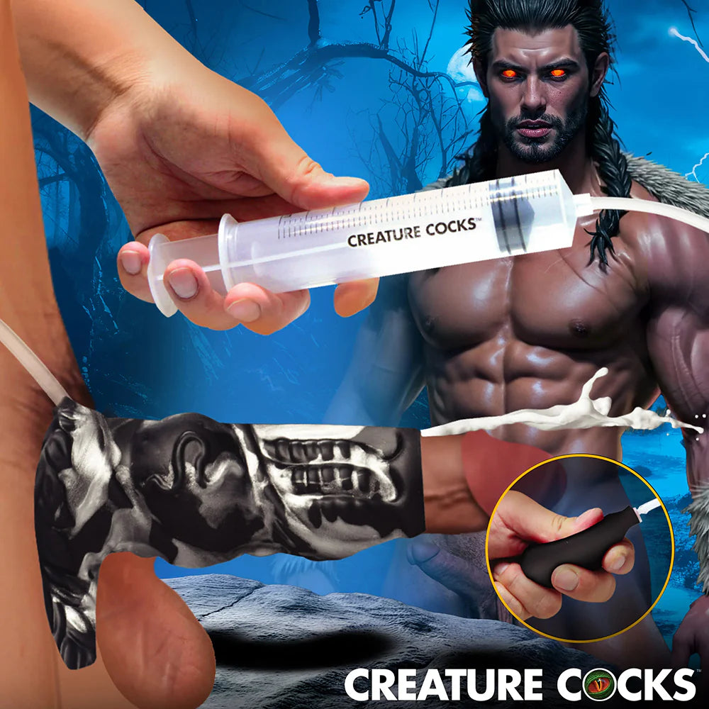 Creature Cocks Night Prowler Squirting Werewolf Fantasy Shaped Silicone Wearable Penis Enhancer
