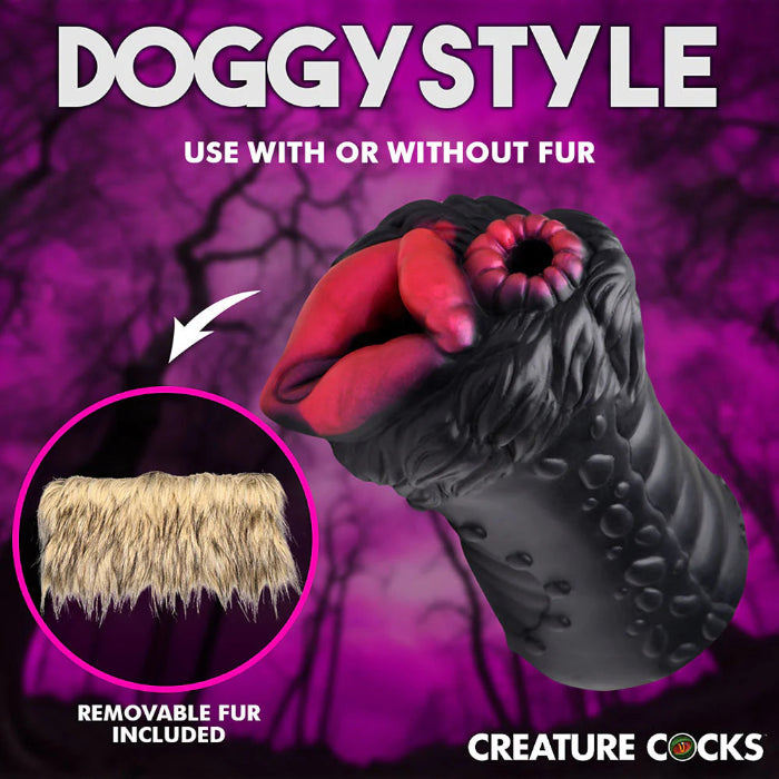 Creature Cocks Savage She-Wolf Squishy Silicone Wolf Fantasy Shaped Dual Entry Creature Stroker With Removable Fur