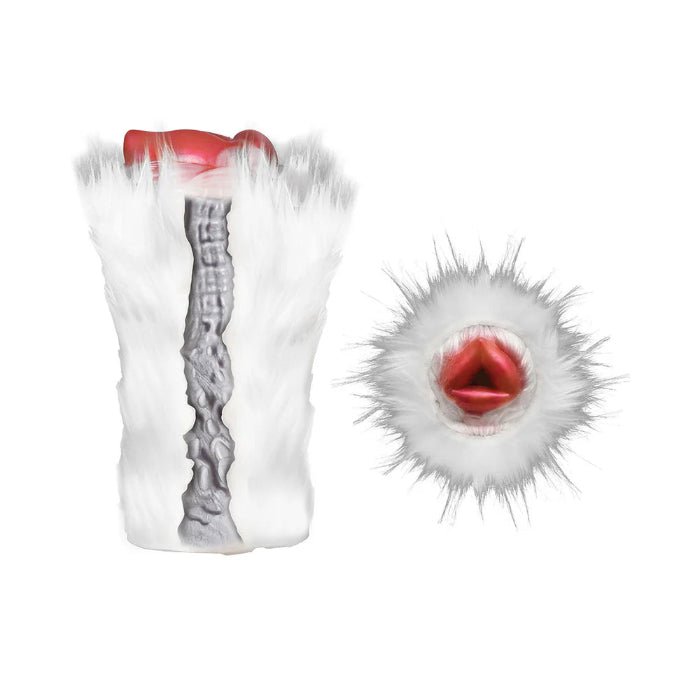 Creature Cocks Snow She-Wolf Squishy Silicone Wolf Fantasy Shaped Textured Creature Stroker With Removable Fur