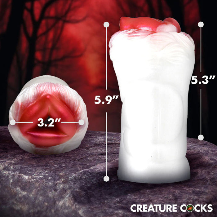 Creature Cocks Snow She-Wolf Squishy Silicone Wolf Fantasy Shaped Textured Creature Stroker With Removable Fur