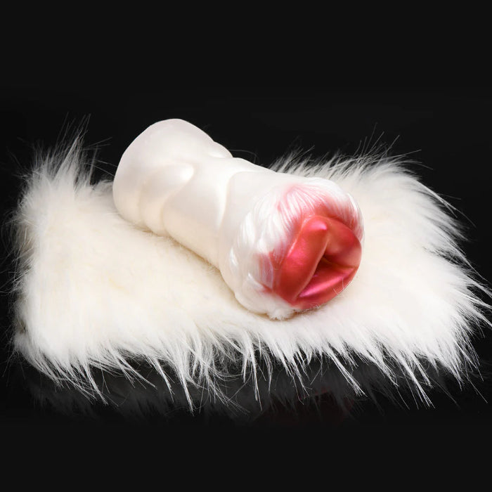Creature Cocks Snow She-Wolf Squishy Silicone Wolf Fantasy Shaped Textured Creature Stroker With Removable Fur