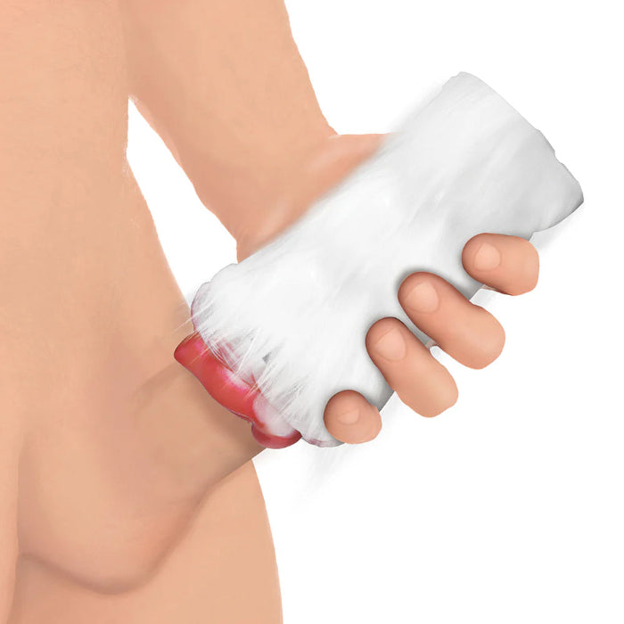 Creature Cocks Snow She-Wolf Squishy Silicone Wolf Fantasy Shaped Textured Creature Stroker With Removable Fur