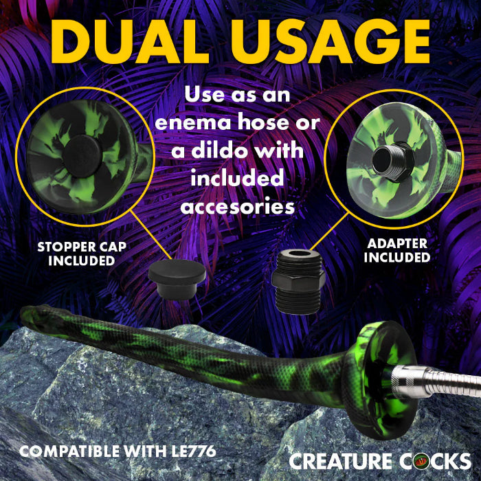 Creature Cocks Spitting Serpent Silicone Enema Snake Flexible Shower Attachment Or Suction Cup Dildo