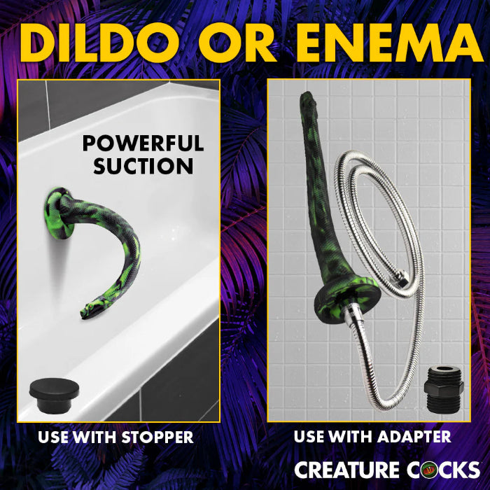 Creature Cocks Spitting Serpent Silicone Enema Snake Flexible Shower Attachment Or Suction Cup Dildo