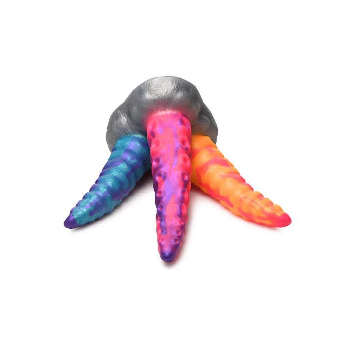Creature Cocks Tentacle Trio Textured Fantasy Shaped Flexible Triple Silicone Dildo With Suction Cup