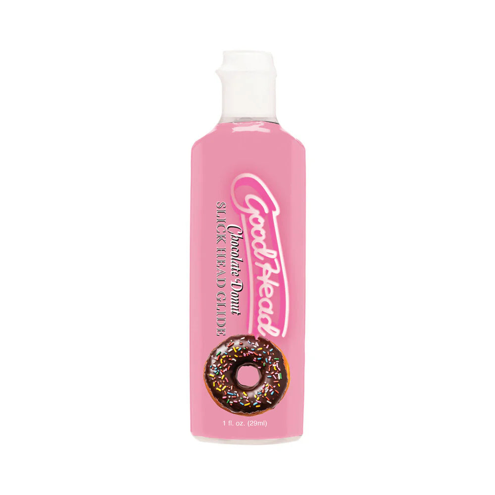 Doc Johnson GoodHead Chocolate Donut Blowjob Set With Open-Ended Stroker And Flavored Slick Head Glide