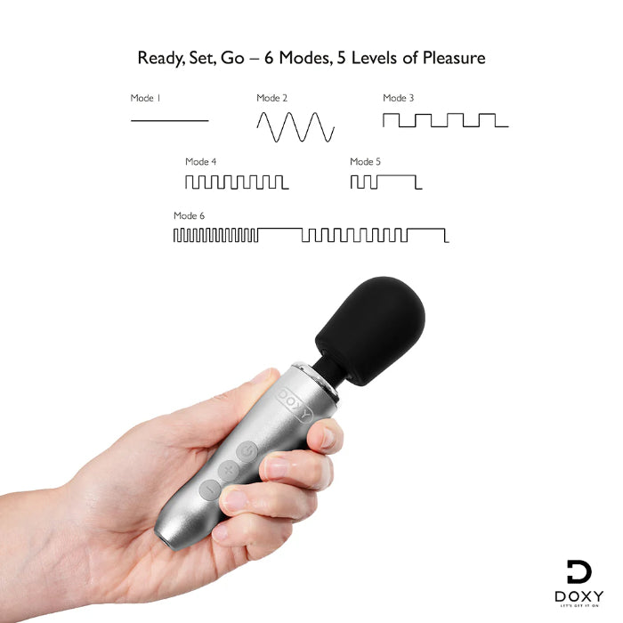 Doxy Go Travel-Sized Rechargeable Rumbly Powerful Wand Massager