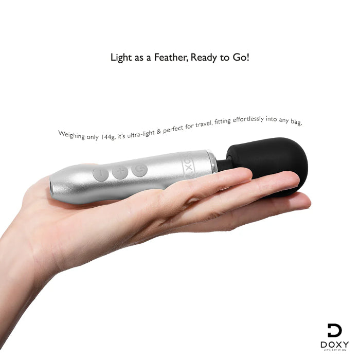 Doxy Go Travel-Sized Rechargeable Rumbly Powerful Wand Massager