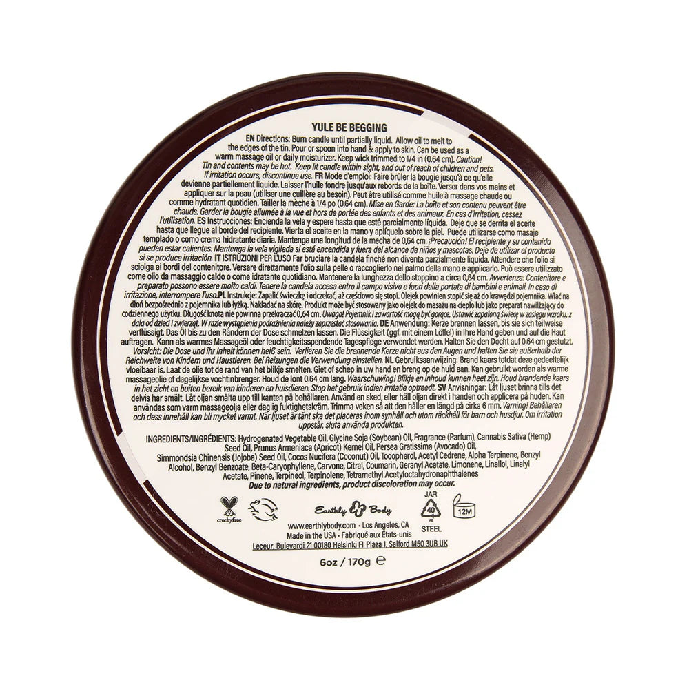 Earthly Bodies Yule Be Begging Moisturizing Massage Temperature Play Candle