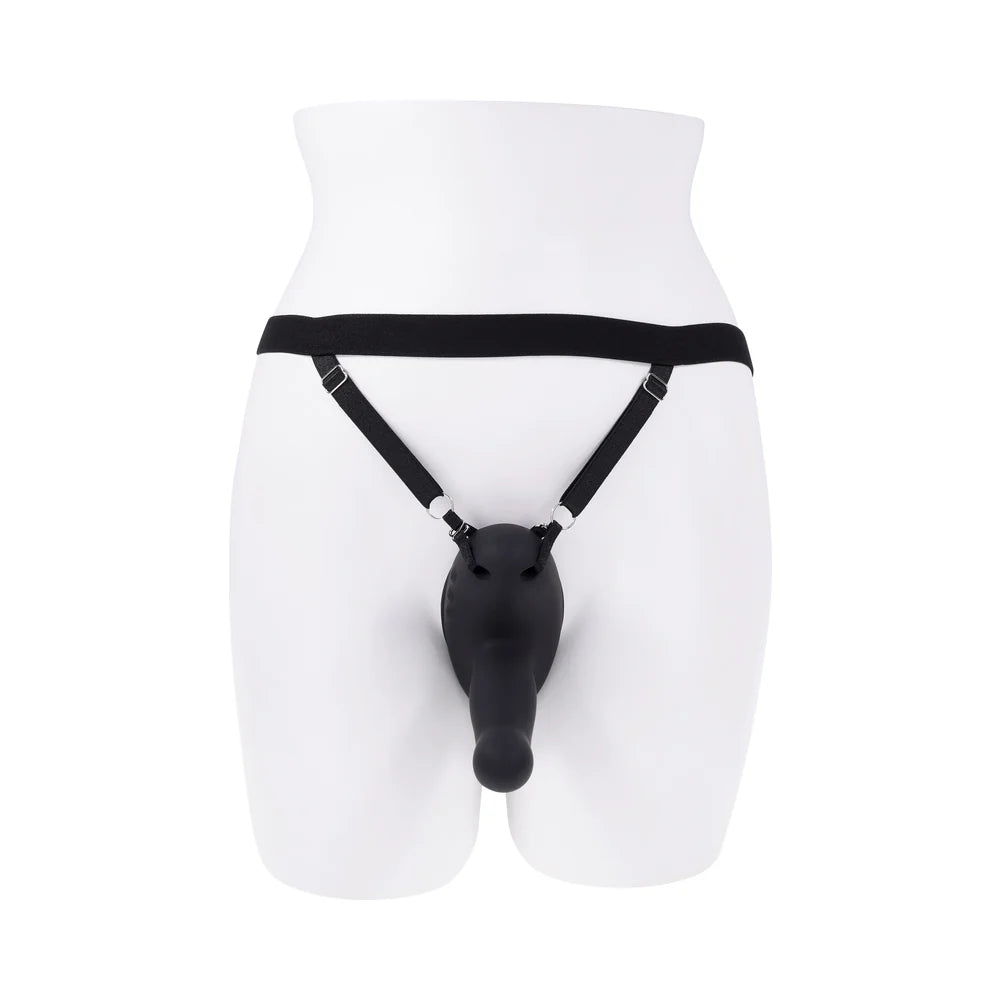 Evolved Come Closer Rechargeable Remote-Control Come-Hither Vibrating Strap-On Dildo With Grinding Pad