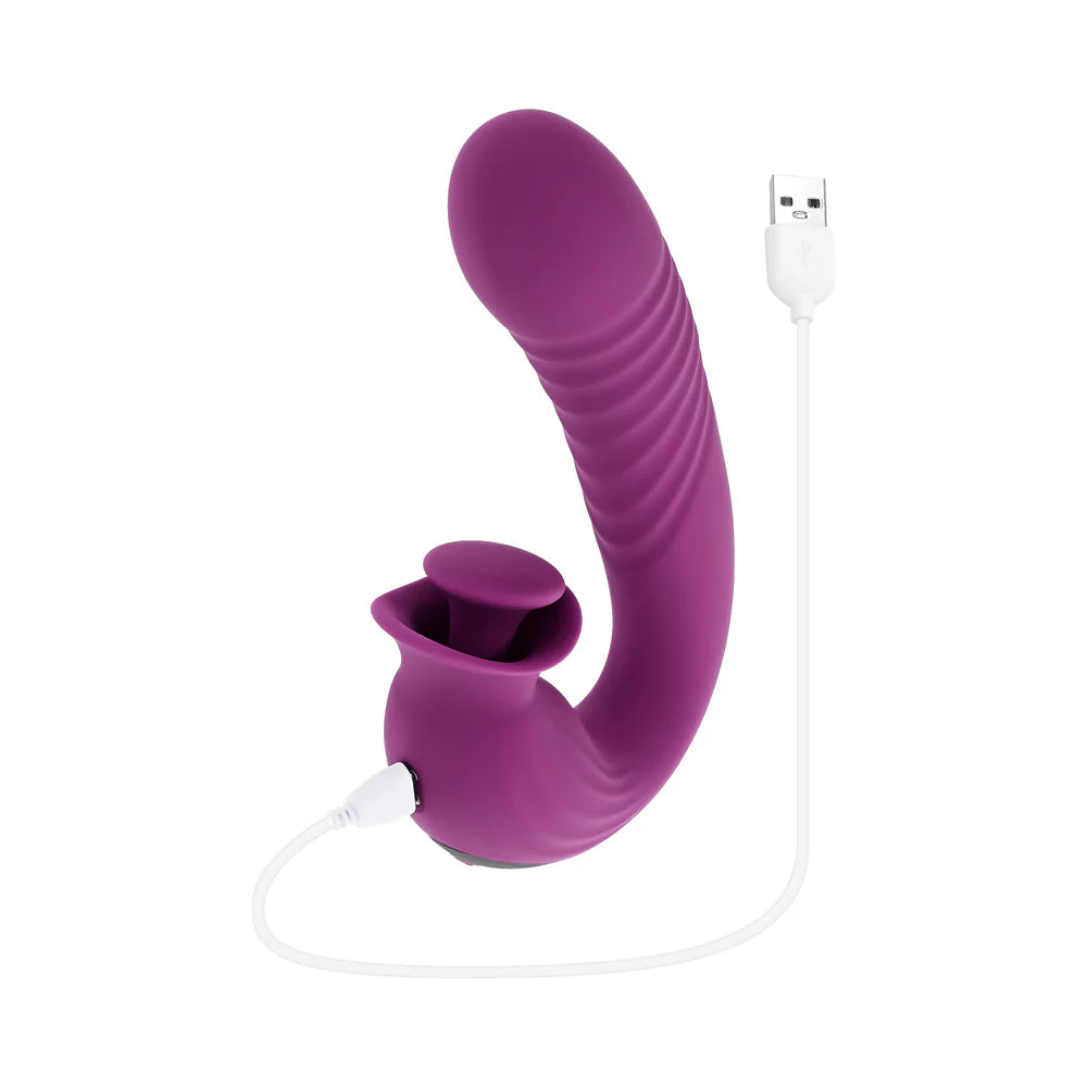 Evolved Deep Ecstasy Thrusting Rabbit Style Stimulator With Rotating External Stimulator
