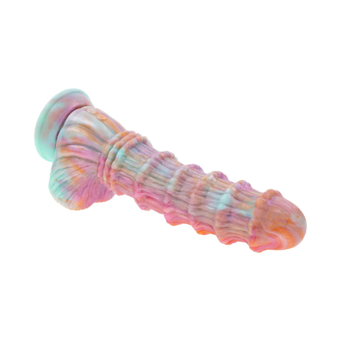 Evolved Mythical Multi Textured Rechargeable Vibrating Remote-Control Pastel Harnessable Silicone Dildo With Suction Cup (Copy)