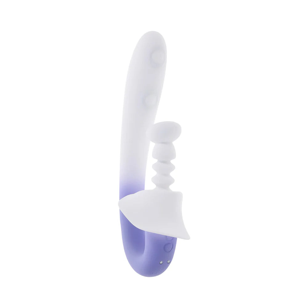 Evolved Spring Loaded Curved Double Tapping Dual Rabbit Style Vibrator