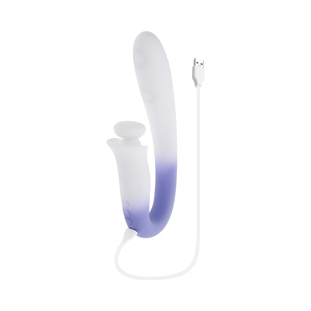 Evolved Spring Loaded Curved Double Tapping Dual Rabbit Style Vibrator