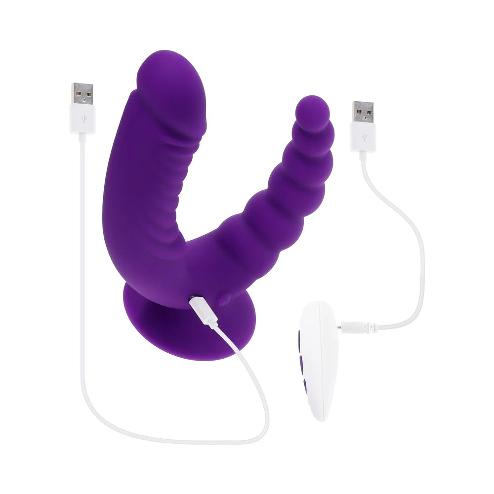 Evolved The Rider Rechargeable Double Vibrator With Suction Cup