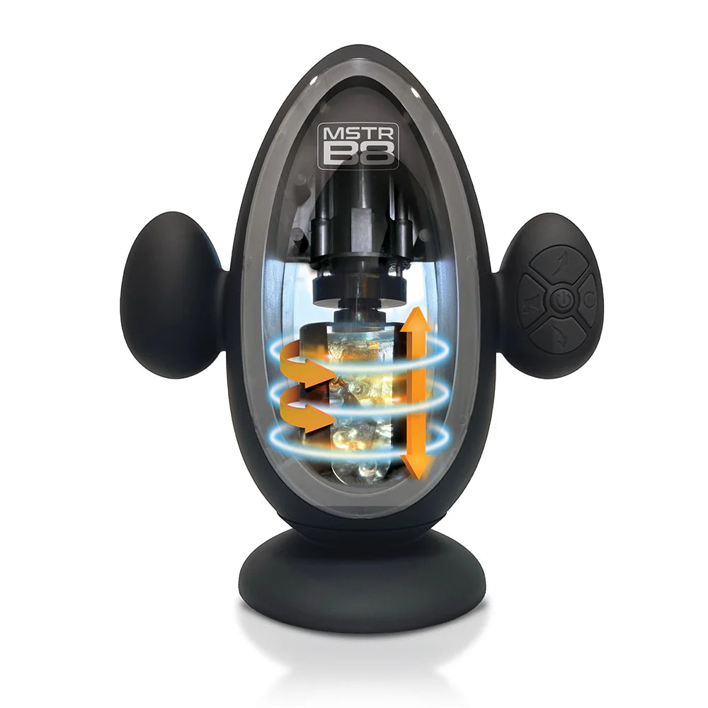 MSTR B8 Blast Off Automatic Thrusting and Vibrating Stroker With Suction Cup and Moaning Feature